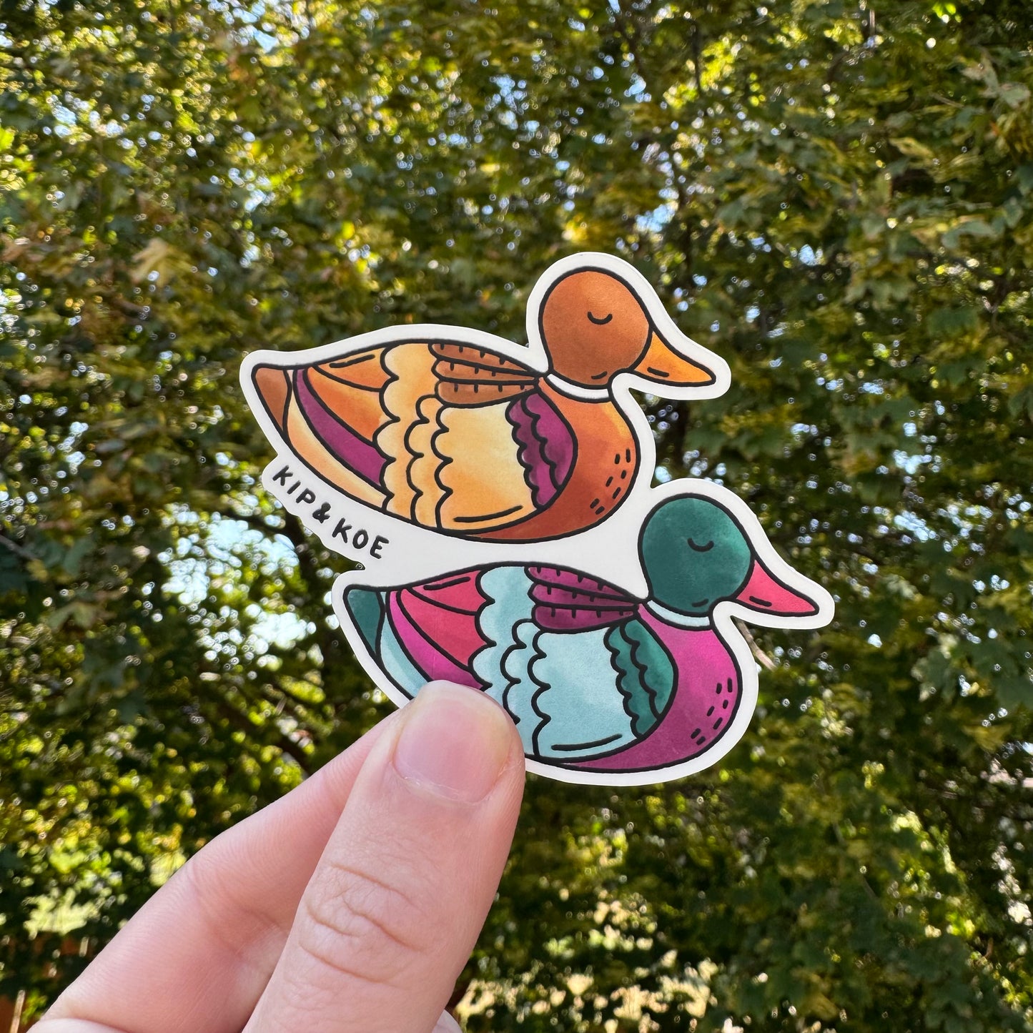 Fall Ducks Sticker